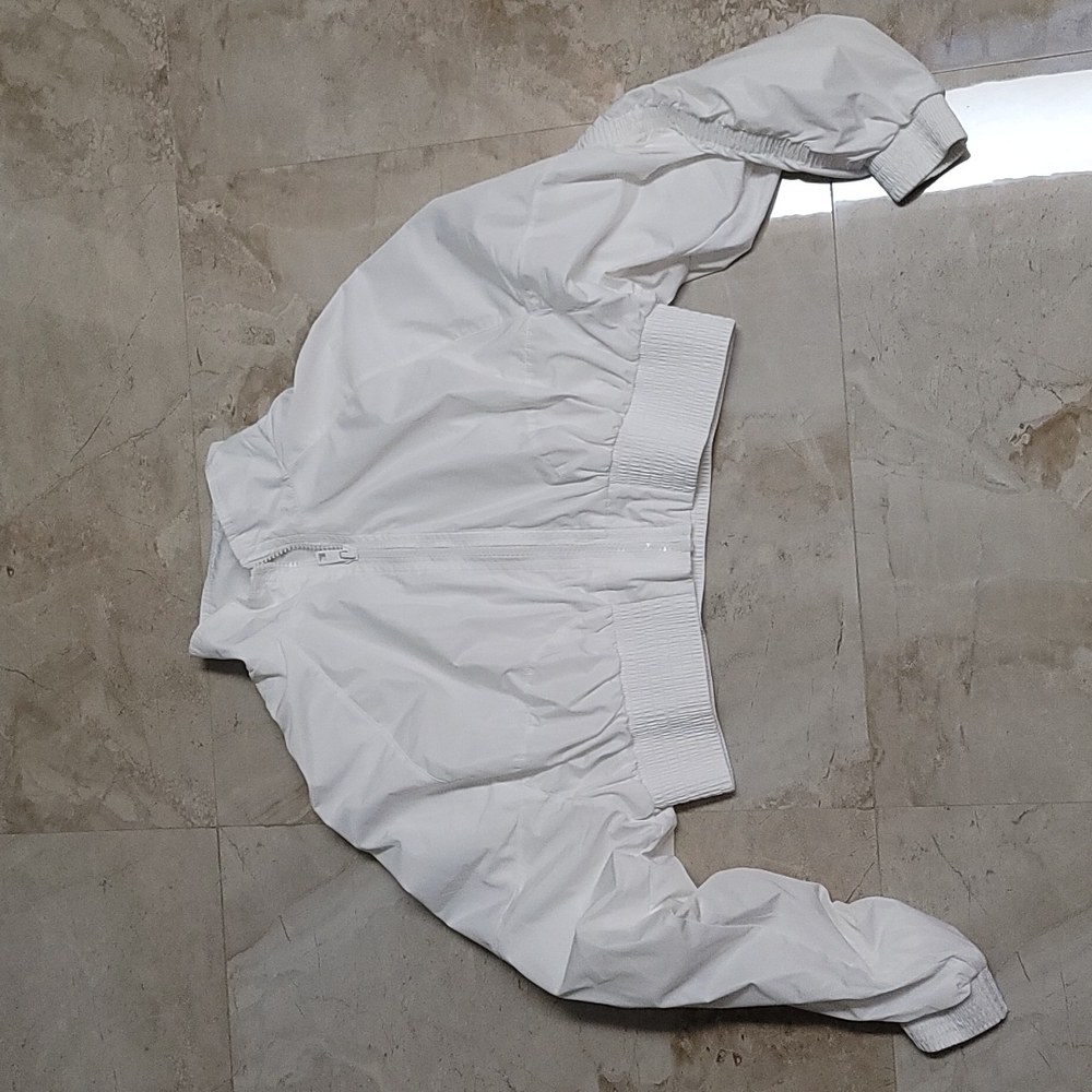 Balance white cropped jacket, size medium